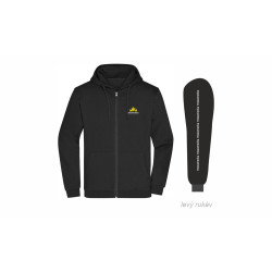 Černá pánská mikina se zipem a s kapucí s logem školy