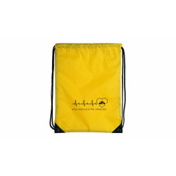 Žlutý stahovací vak "Moje srdce bije pro Zámeckou"